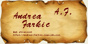 Andrea Farkić vizit kartica